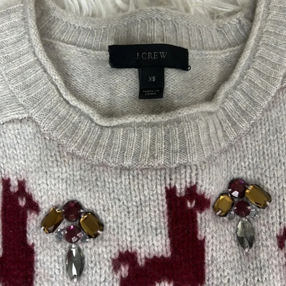 J.CREW‎ Embellished Ilama-intarsia wool sweater